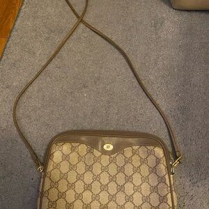 Vintage Gucci Brown Monogram Crossbody Bag